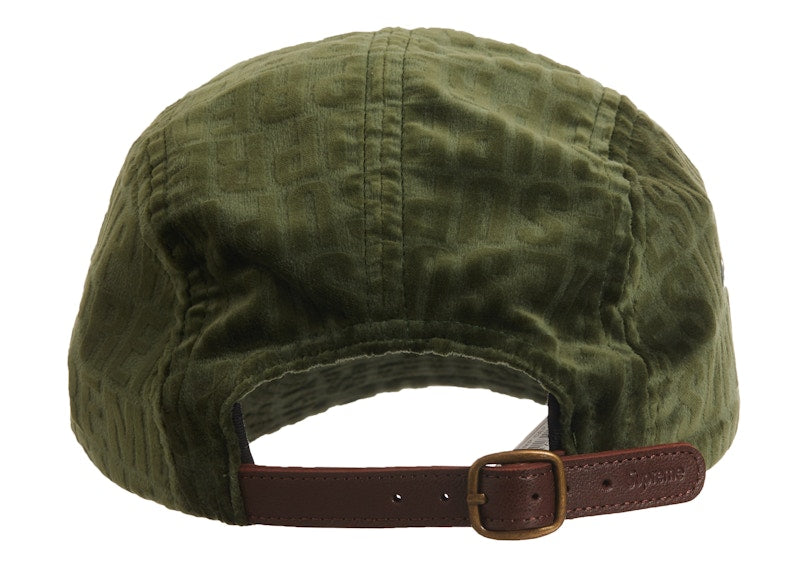 Supreme Velvet Pattern Camp Cap Olive