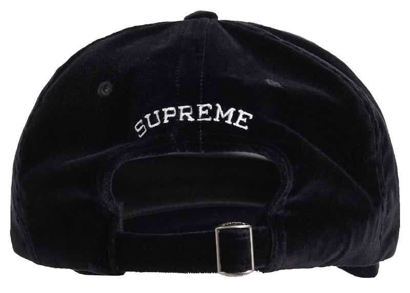 Supreme Velvet S Logo 6-Panel Black