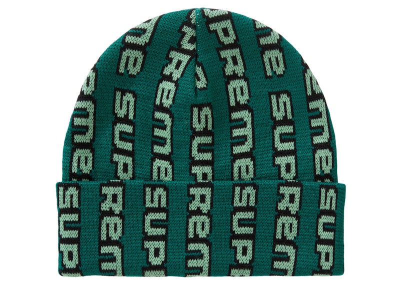 Supreme Vertical Logo Beanie Green
