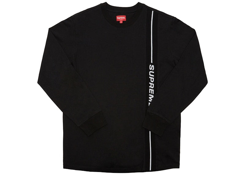 Supreme Vertical Logo Stripe L/S Top Black
