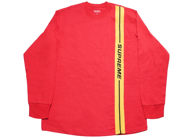 Supreme Vertical Logo Stripe L/S Top Red