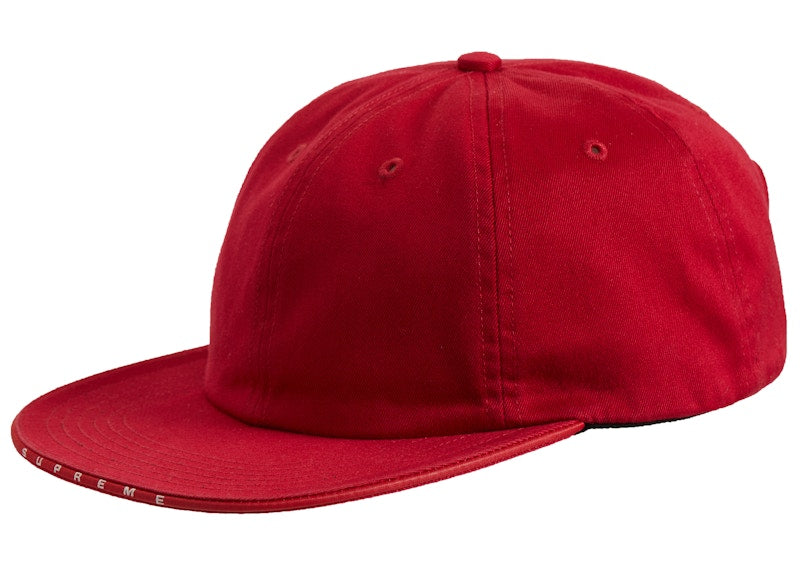 Supreme Visor Logo Twill 6-Panel Red