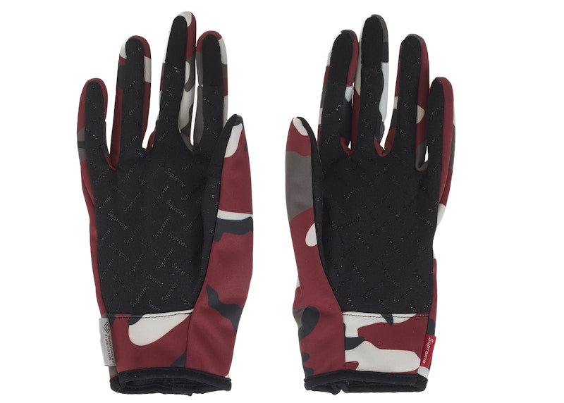 Supreme WINDSTOPPER Zip Gloves (FW25) Red Camo