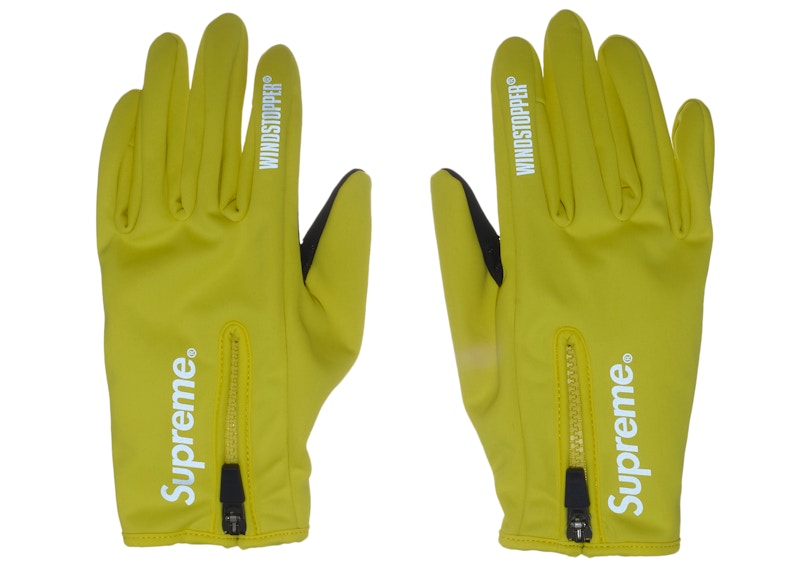 Supreme WINDSTOPPER Zip Gloves (FW25) Yellow