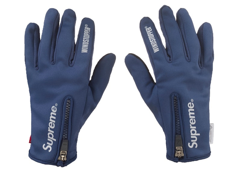 Supreme WINDSTOPPER Zip Gloves Navy