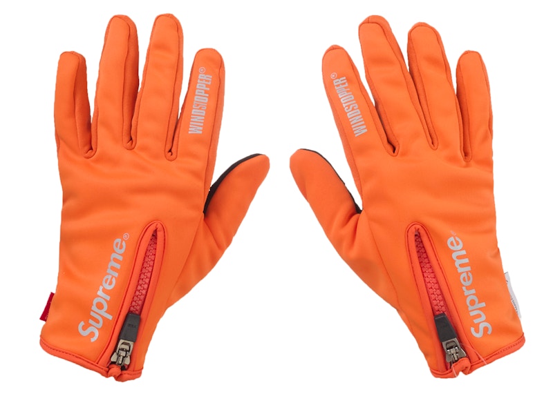 Supreme WINDSTOPPER Zip Gloves Orange
