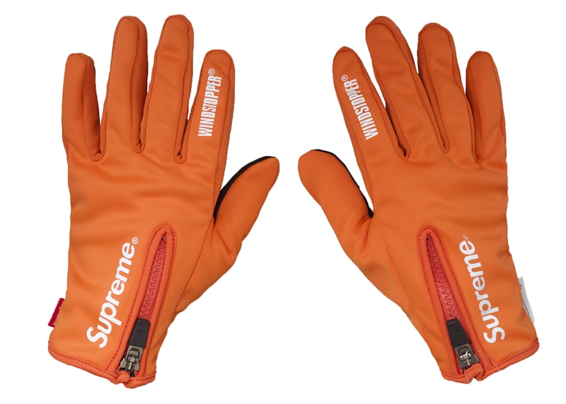 Supreme WINDSTOPPER Zip Gloves Orange