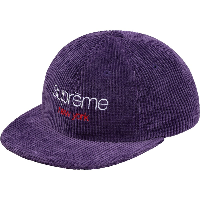 Supreme Waffle Cord Classic Logo 6-Panel Purple