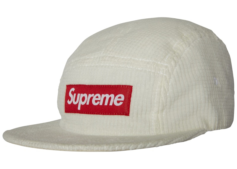 Supreme Waffle Corduroy Camp Cap White