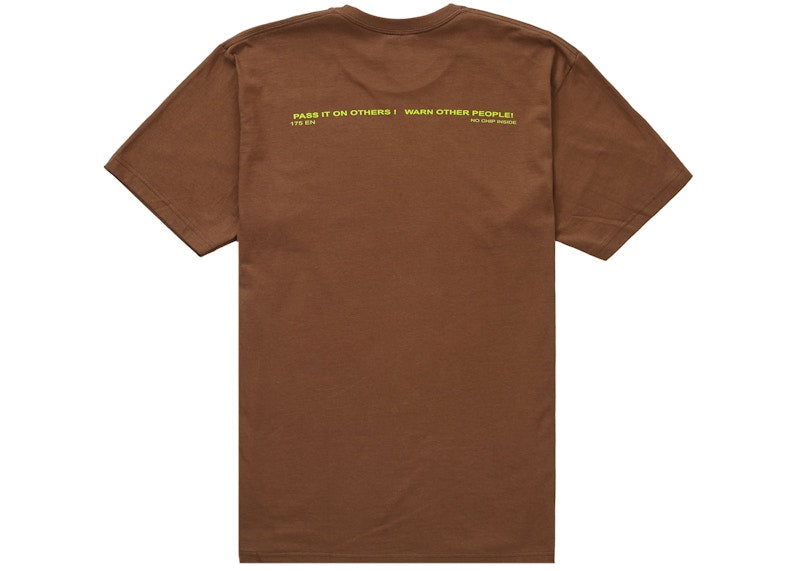 Supreme Warning Tee Brown
