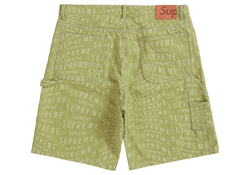 Supreme Warp Jacquard Logos Denim Painter Short Sage