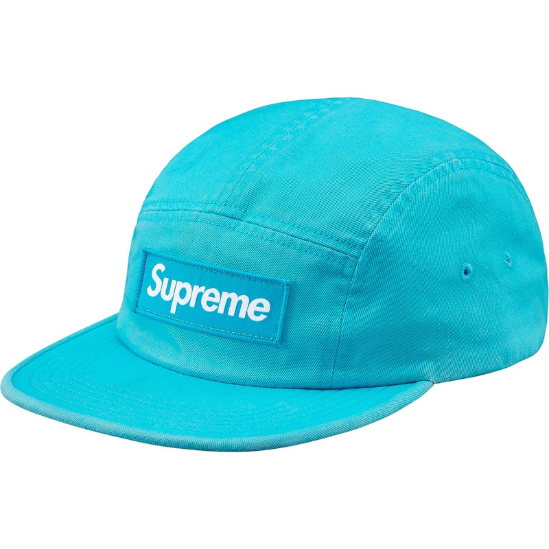 Supreme Washed Chino Twill Camp Cap (FW18) Neon Blue