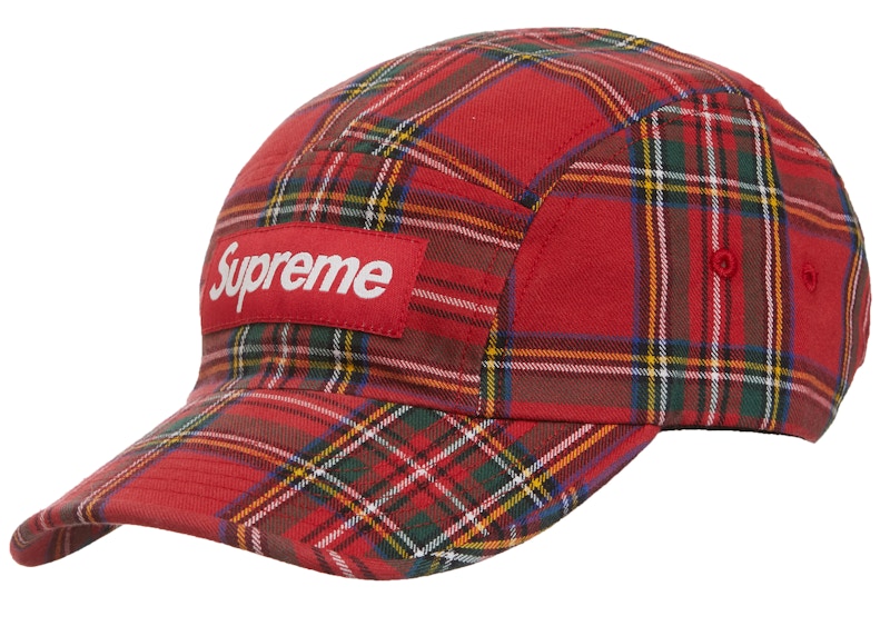 Supreme Washed Chino Twill Camp Cap (FW20) Red Tartan