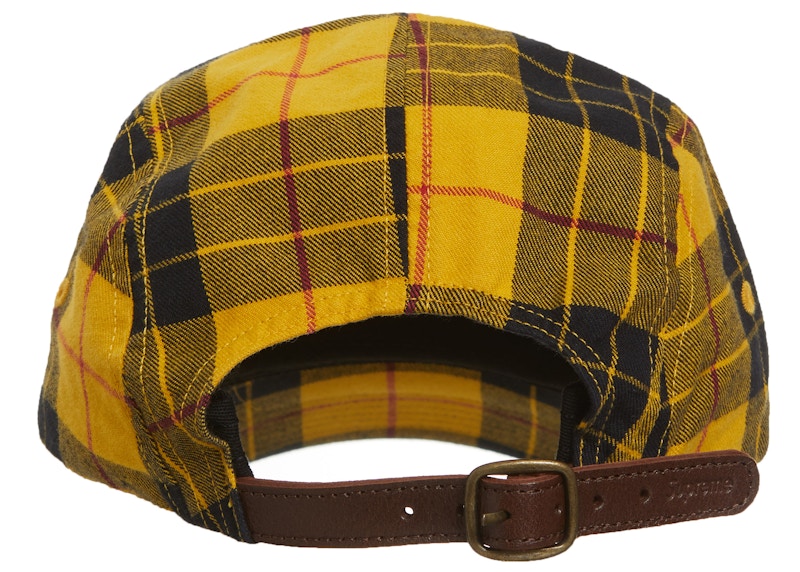 Supreme Washed Chino Twill Camp Cap (FW20) Yellow Tartan