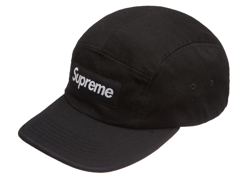 Supreme Washed Chino Twill Camp Cap (FW21) Black