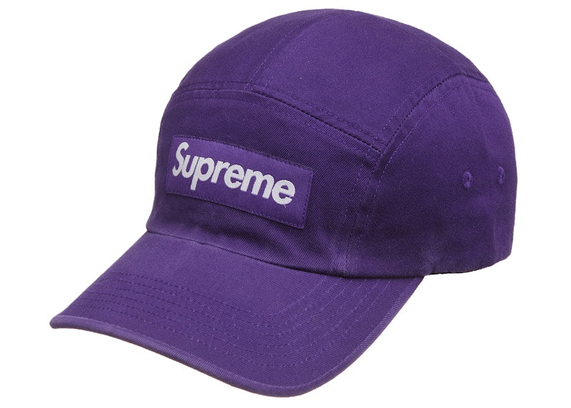 Supreme Washed Chino Twill Camp Cap (FW21) Dark Purple