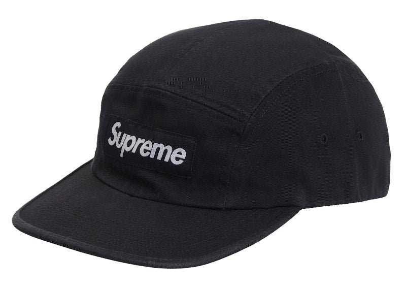 Supreme Washed Chino Twill Camp Cap (FW24) Black