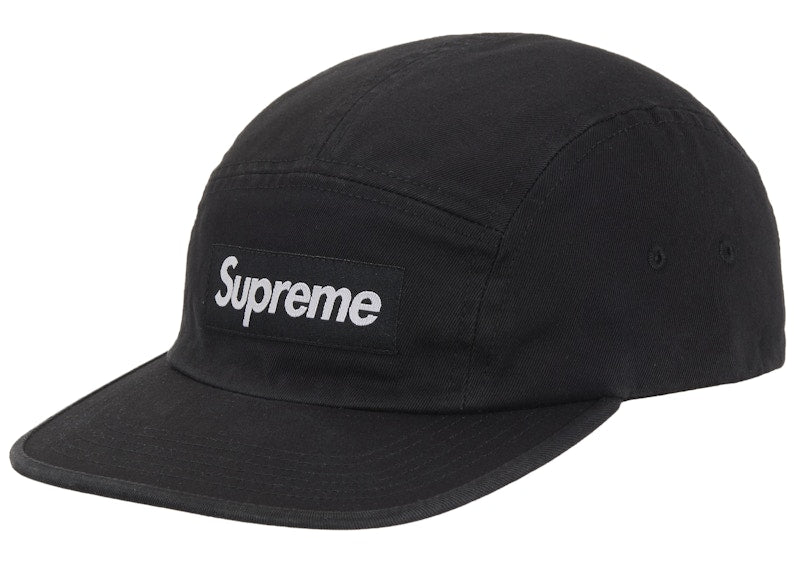 Supreme Washed Chino Twill Camp Cap (FW25) Black