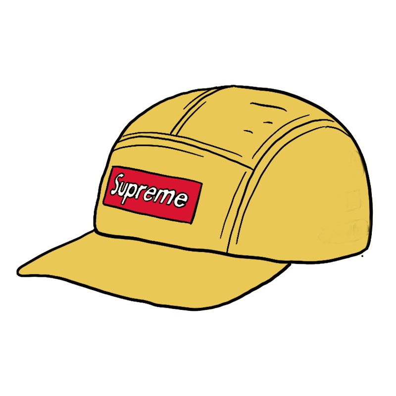 Supreme Washed Chino Twill Camp Cap (SS21) Light Yellow