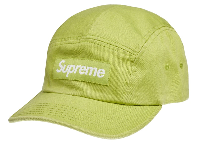 Supreme Washed Chino Twill Camp Cap Cap (SS22) Dark Lime
