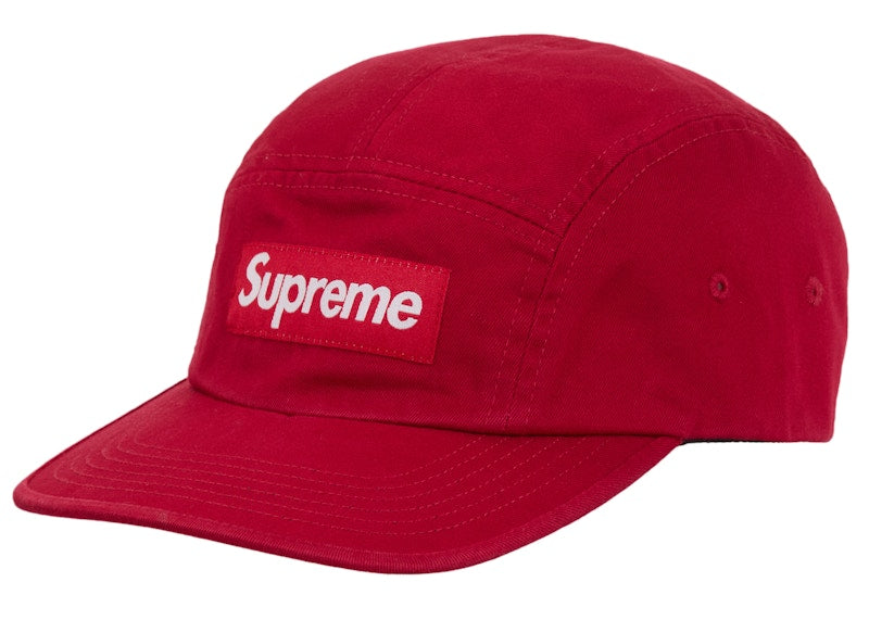 Supreme Washed Chino Twill Camp Cap (SS24) Red