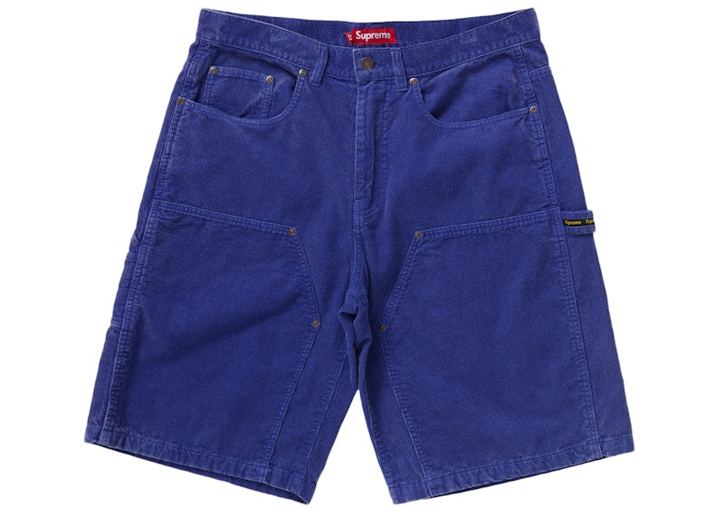 Supreme Washed Corduroy Double Knee Painter Short Blue