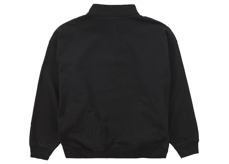 Supreme Washed Half Zip Pullover Black