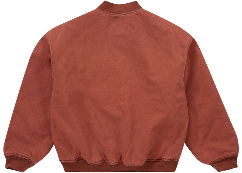 Supreme Washed Knockout Denim Varsity Jacket Rust