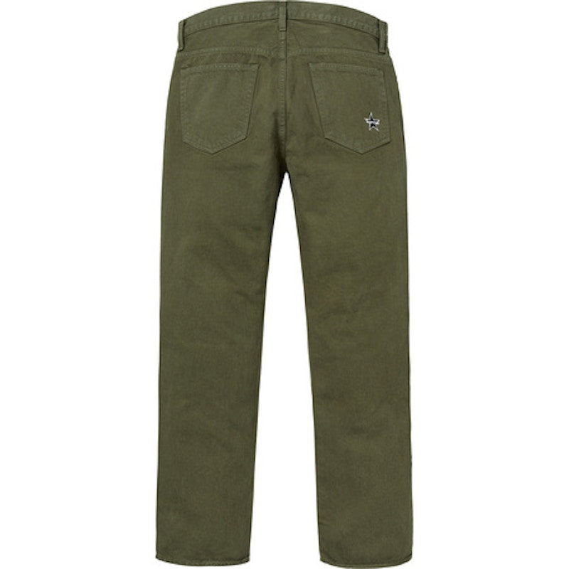 Supreme Washed Regular Jeans (FW18) Olive