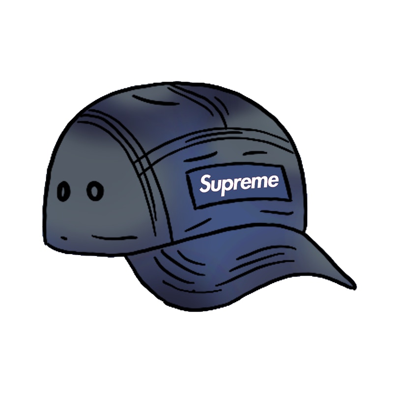 Supreme Washed Satin Camo Camp Cap Blue Camo