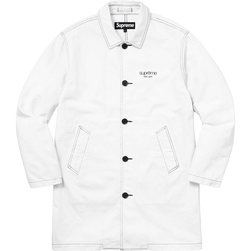 Supreme Washed Work Trench Coat White