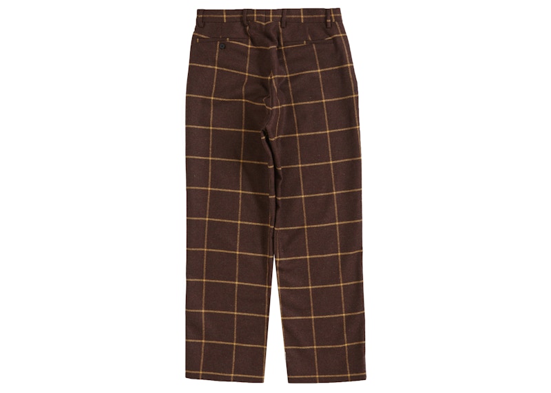 Supreme Windowpane Wool Trouser Brown Window