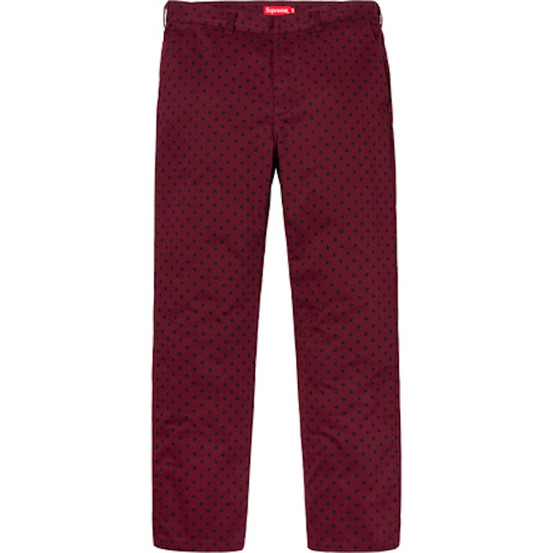Supreme Work Pant (FW18) Burgundy/Black Polka Dot