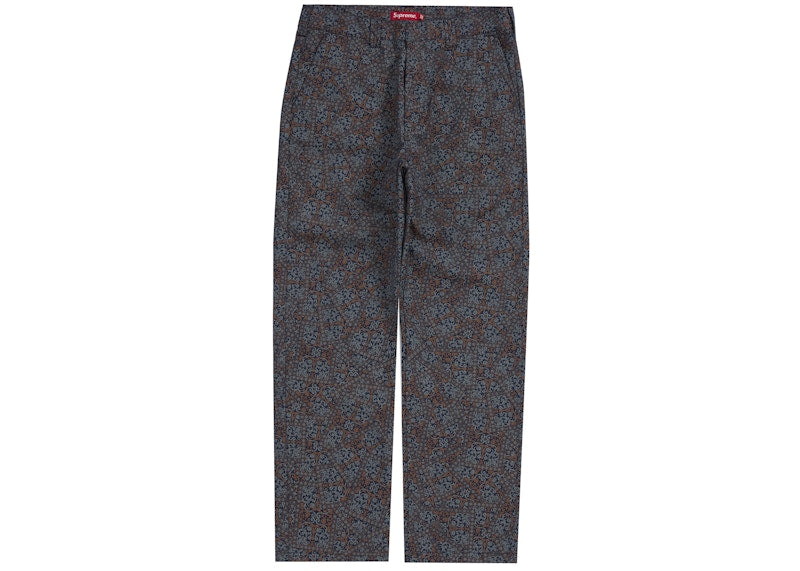 Supreme Work Pant Light Navy Floral Cards