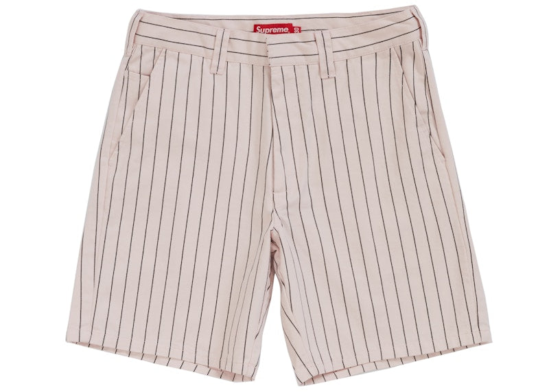 Supreme Work Short Light Pink Stripe