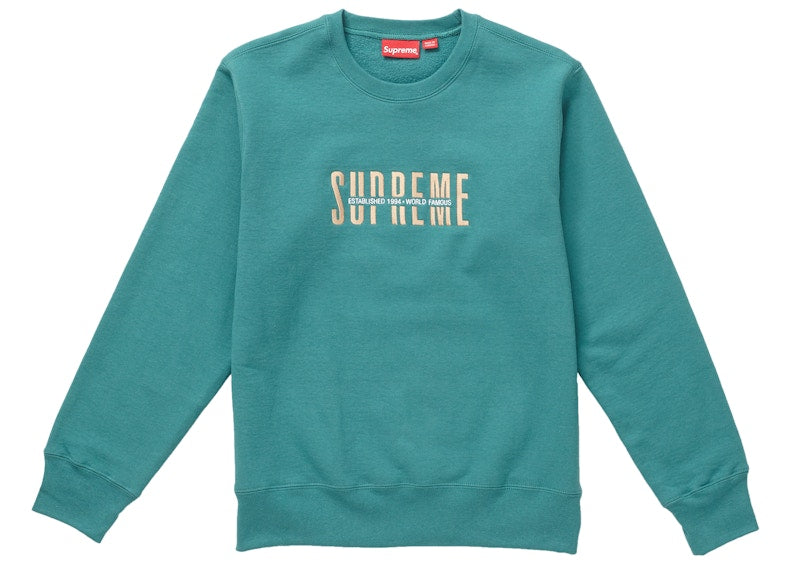 Supreme World Famous Crewneck Dark Teal