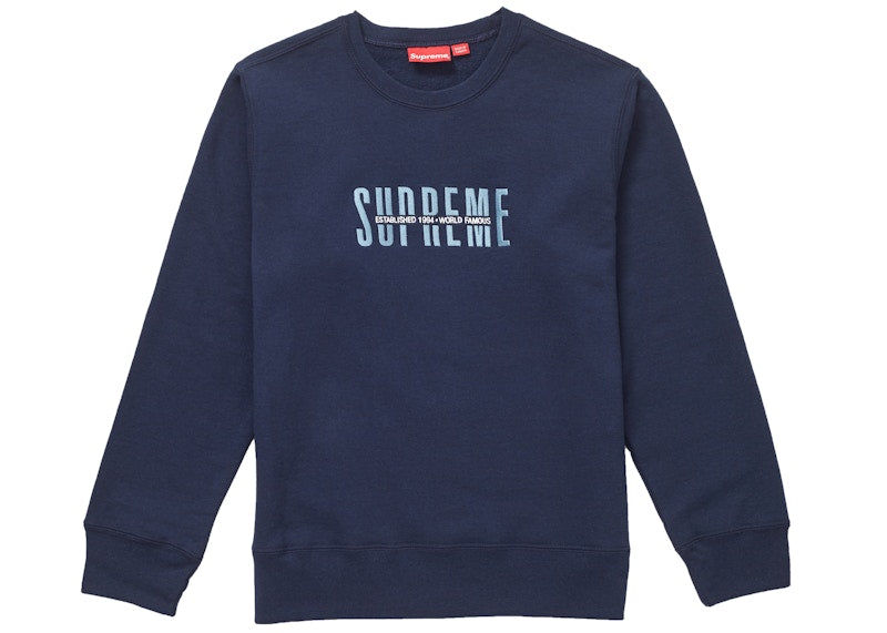 Supreme World Famous Crewneck Navy
