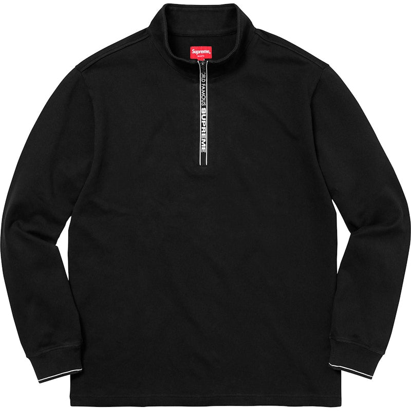 Supreme World Famous Half Zip Pullover Black