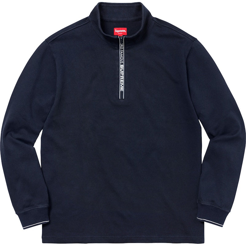 Supreme World Famous Half Zip Pullover Navy