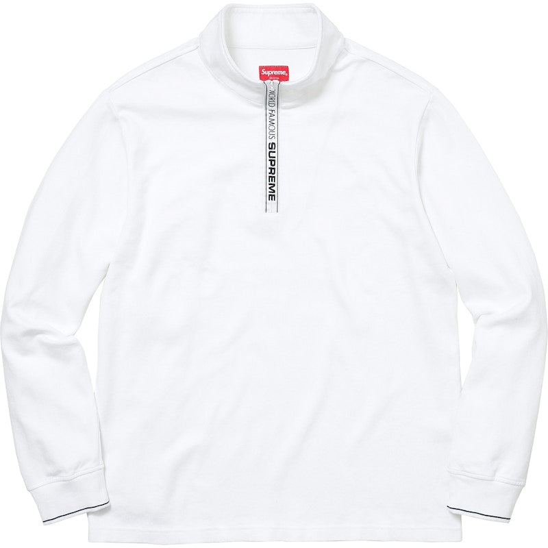 Supreme World Famous Half Zip Pullover White