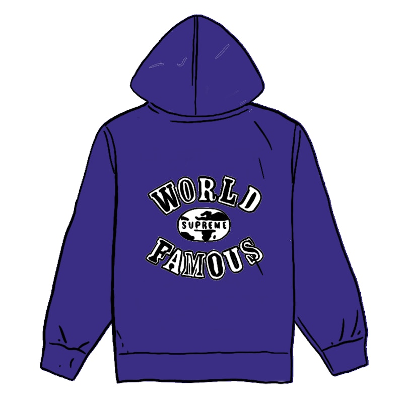 Supreme World Famous Zip Up Hooded Sweatshirt (SS20) Dark Royal