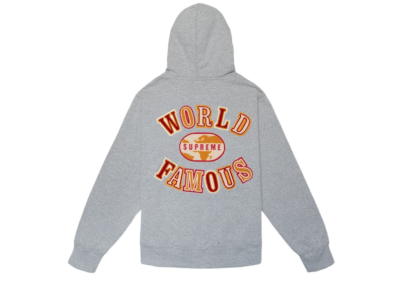 Supreme World Famous Zip Up Hooded Sweatshirt (SS20) Heather Grey
