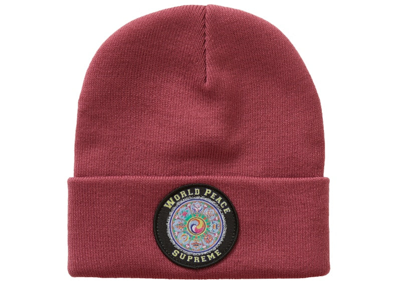 Supreme World Peace Beanie Dusty Magenta