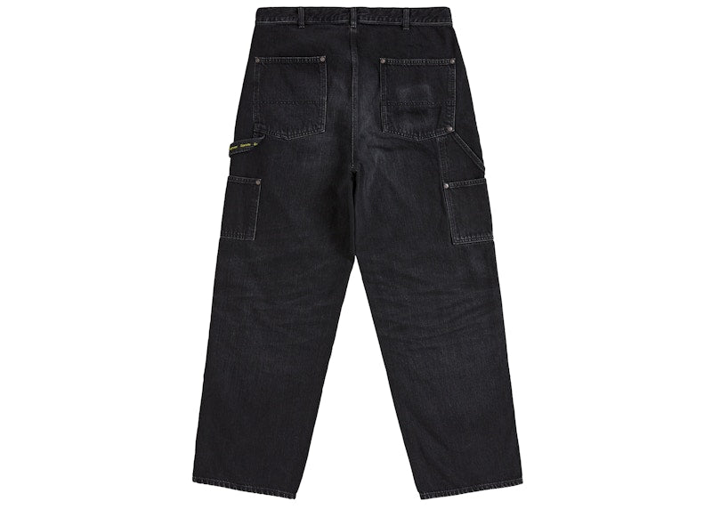 Supreme Worn Double Knee Denim Painter Jean Washed Black