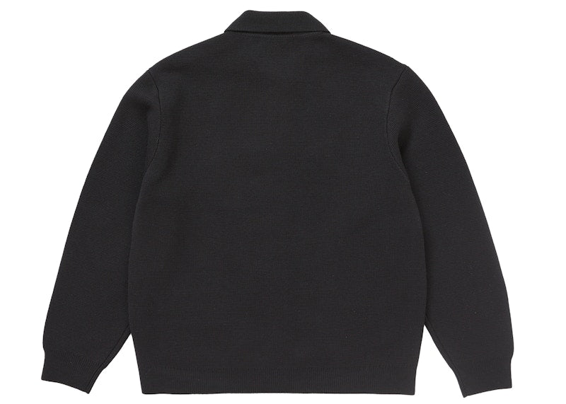 Supreme Woven Leather Zip Up Cardigan (FW24) Black