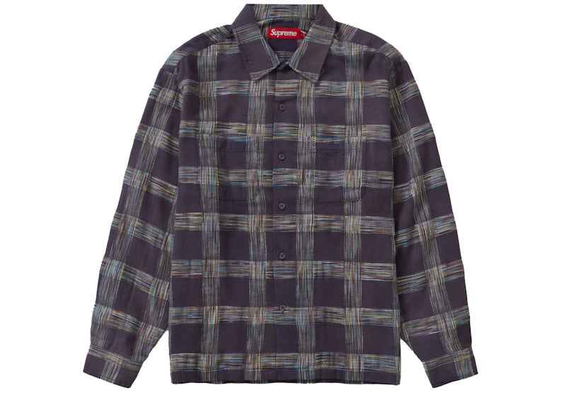 Supreme Woven Plaid Shirt Washed Navy