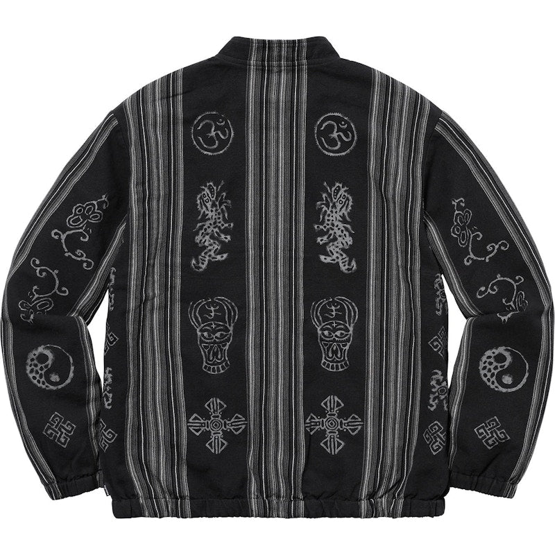 Supreme Woven Striped Batik Jacket Black