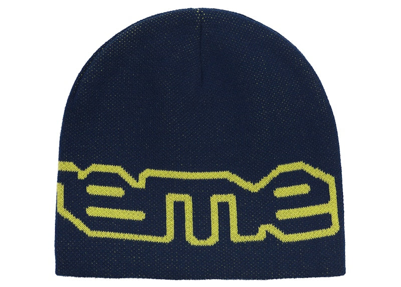 Supreme Wrap Logo Beanie Navy