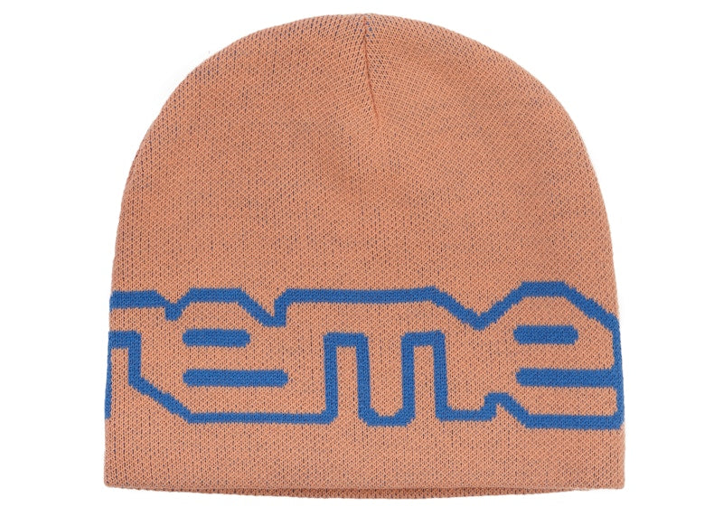 Supreme Wrap Logo Beanie Peach