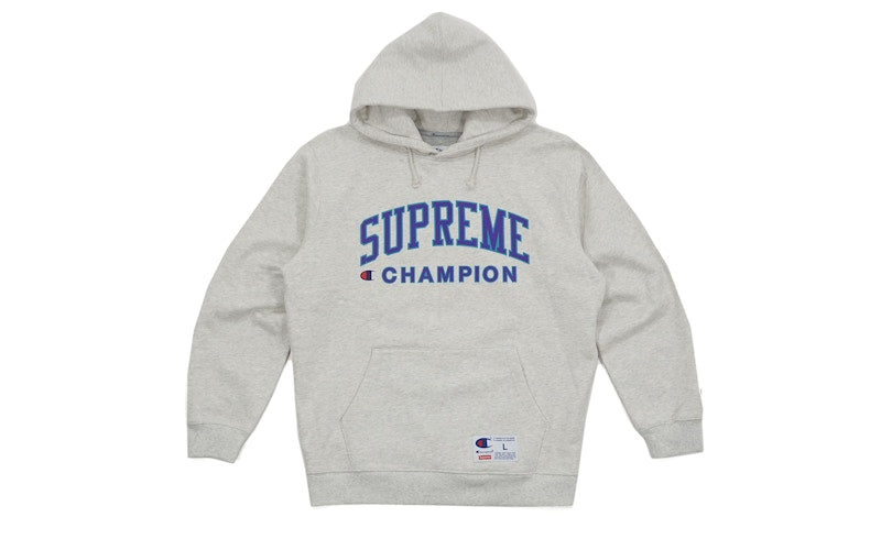 Supreme X Champion Hooded Sweatshirt Ash Grey